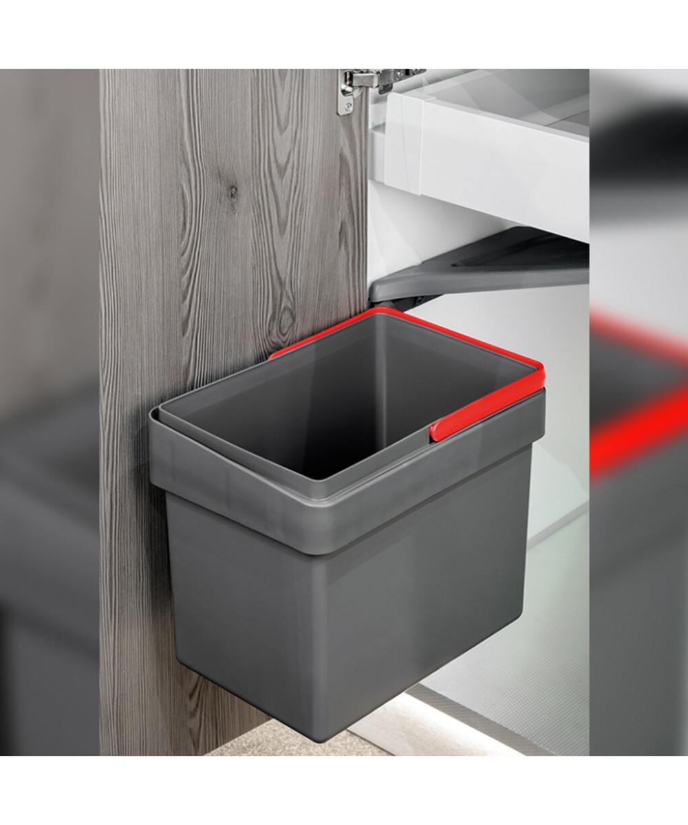 Prullenbak - deurbevestiging -  1 x 15 liter - antracietgrijs