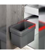 Prullenbak - deurbevestiging -  1 x 15 liter - antracietgrijs