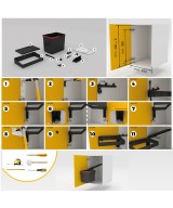 Prullenbak - deurbevestiging -  1 x 15 liter - antracietgrijs