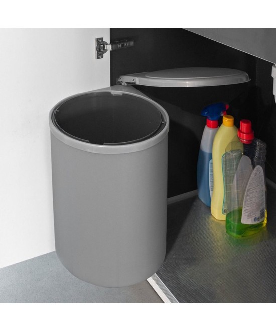 Prullenbak - deurbevestiging -  1 x 13 liter - grijs