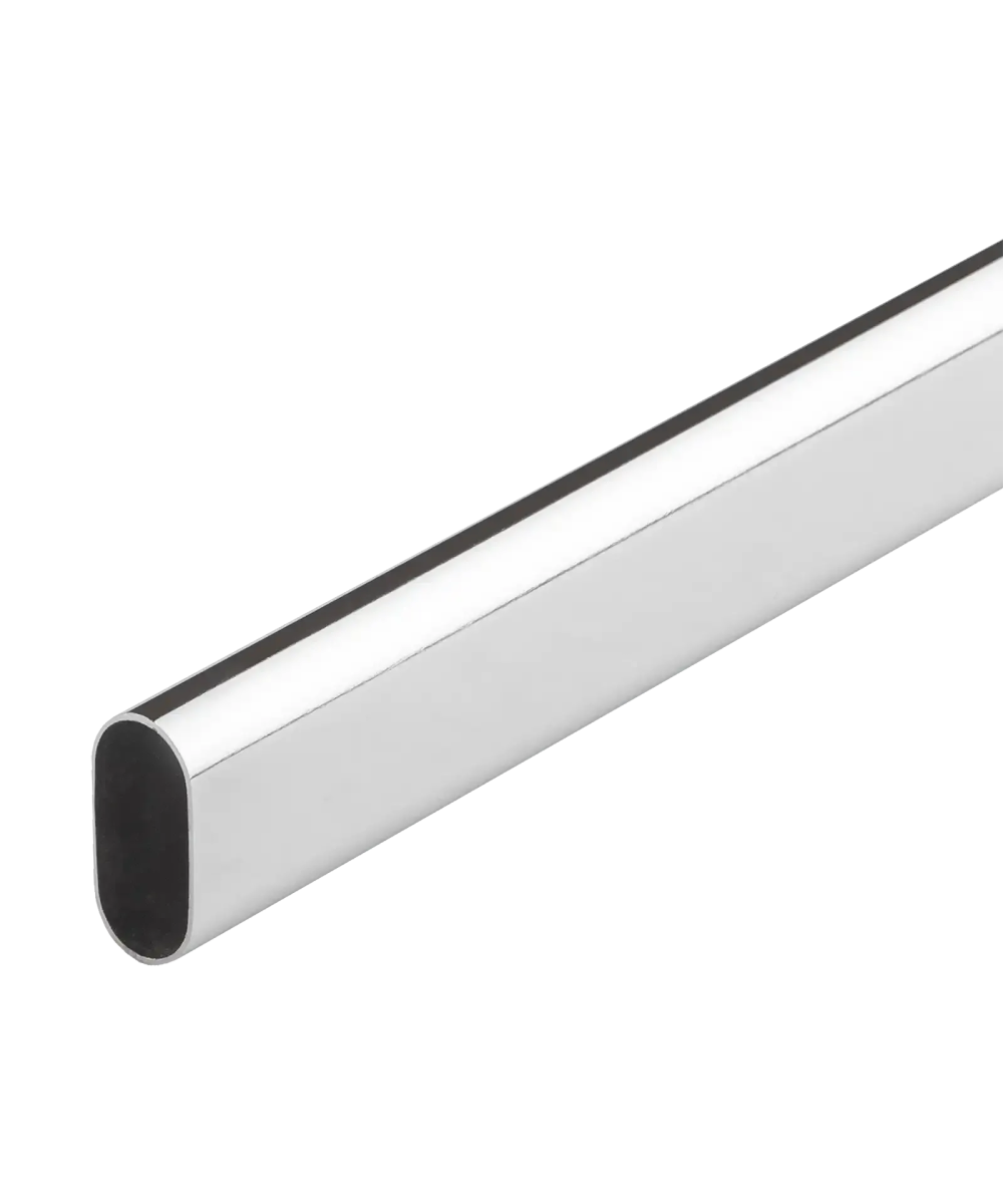 Ovale kledingroede op maat - 400mm t/m 599mm - verchroomd