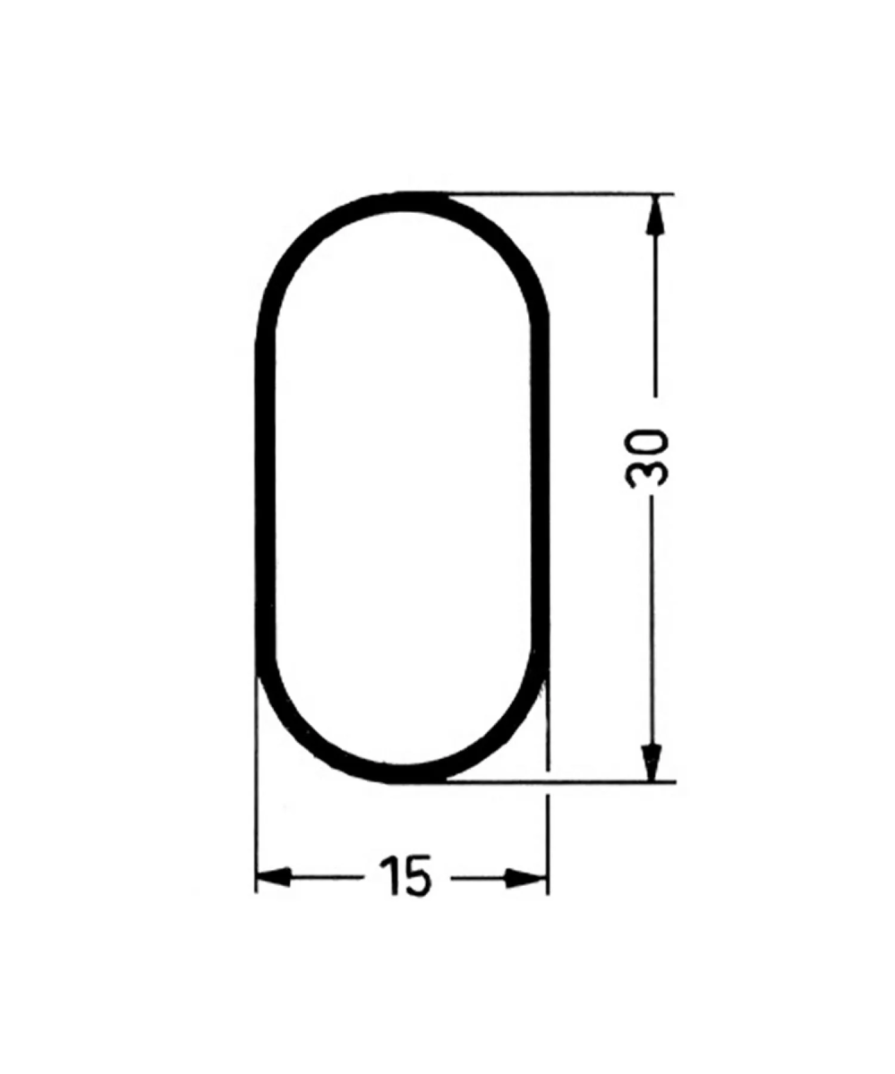 Ovale kledingroede - 1170mm - verchroomd