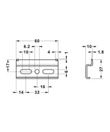 Rail voor ophangsysteem - 6cm