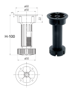 Stelpoot voordelig - 100mm - voor keukenkasten