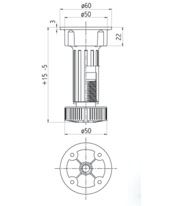 Stelpoot voordelig - 150mm - voor keukenkasten