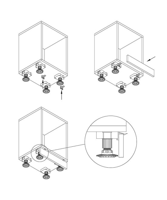 Plintclip - voor montageblok - 19mm