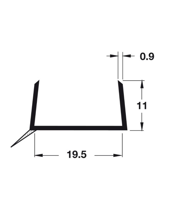 Plintprofiel doorzichtig - voor keukens - 19mm - 120cm