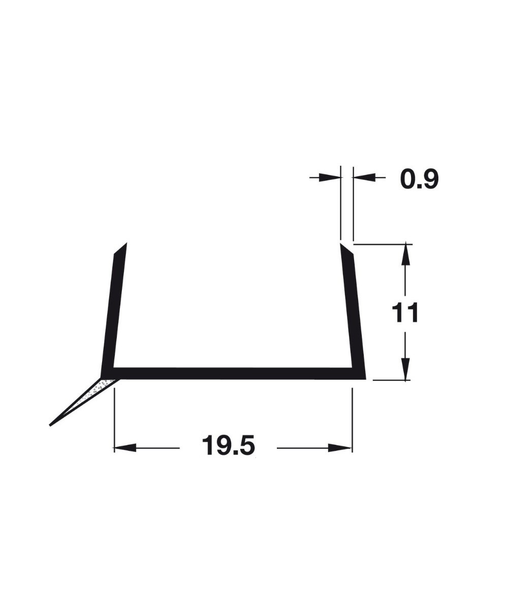 Plintprofiel doorzichtig - voor keukens - 19mm - 120cm