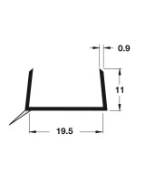Plintprofiel doorzichtig - voor keukens - 19mm - 120cm