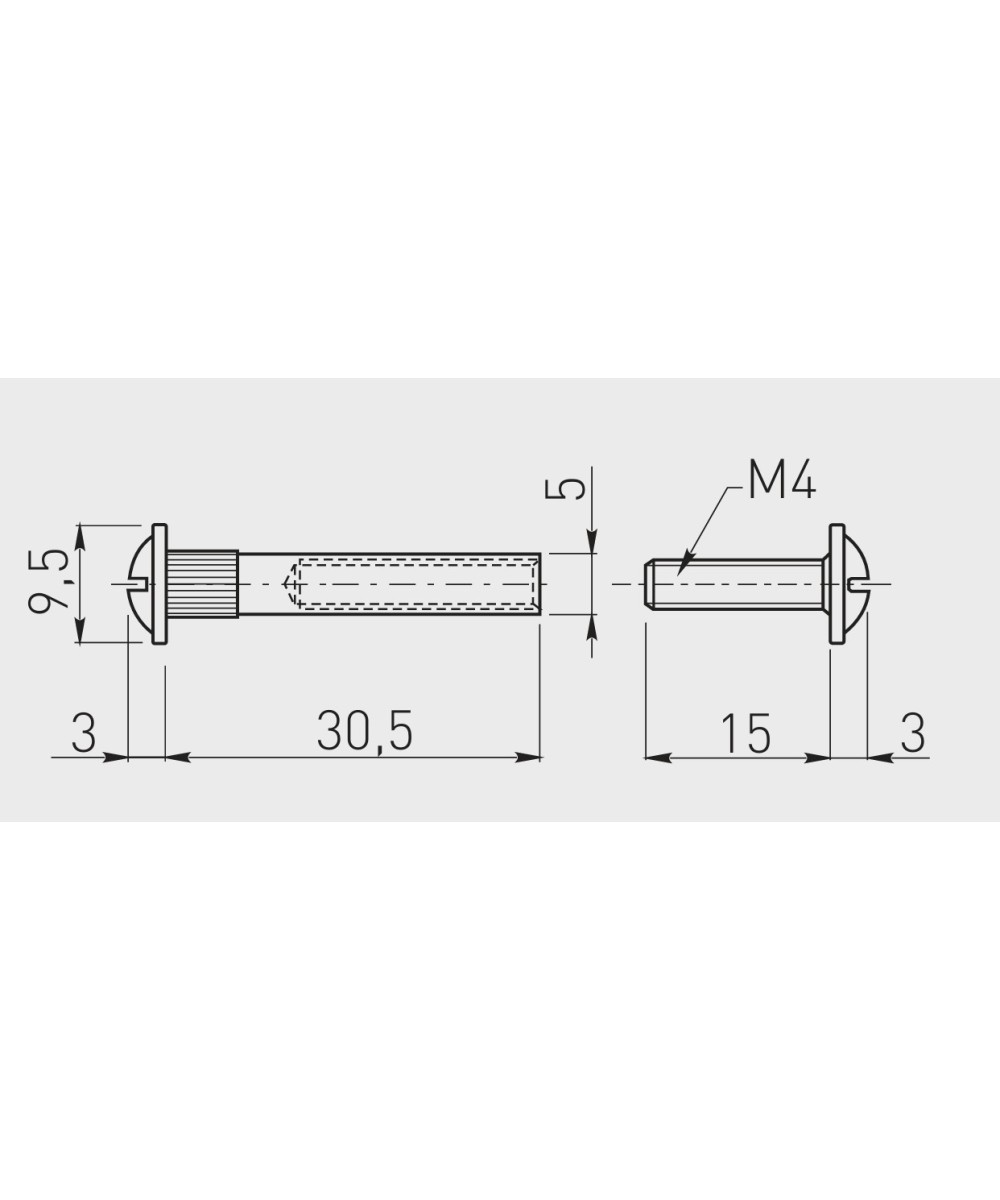 Verbindingsschroef voor kasten - m4 - 32 tm 40mm - 20 stuks - pz