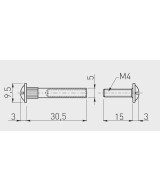 Verbindingsschroef voor kasten - m4 - 32 tm 40mm - 20 stuks - pz