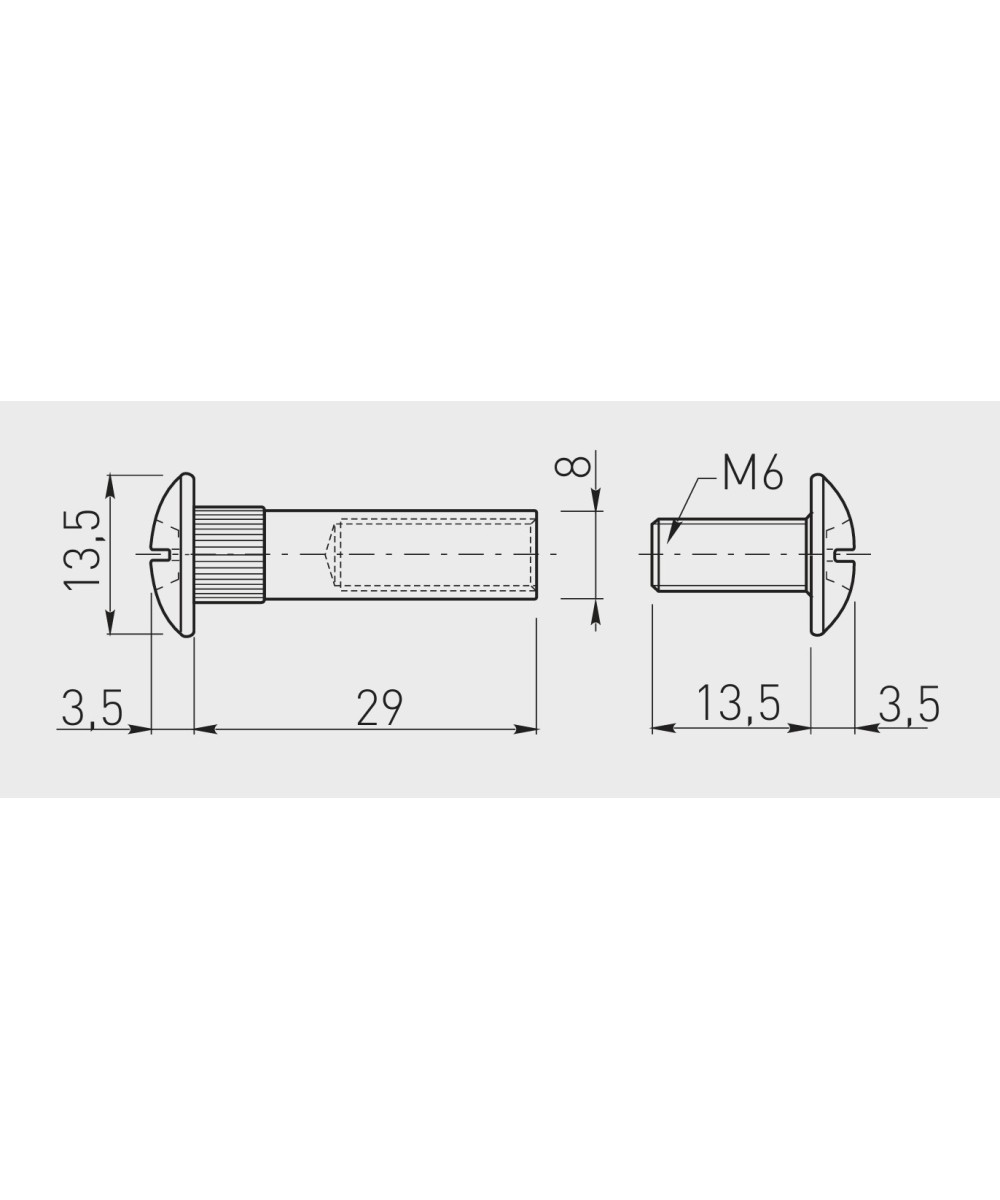 Verbindingsschroef voor kasten - M6 - 31 tm 38mm - 20 stuks - pz