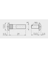 Verbindingsschroef voor kasten - M6 - 31 tm 38mm - 20 stuks - pz