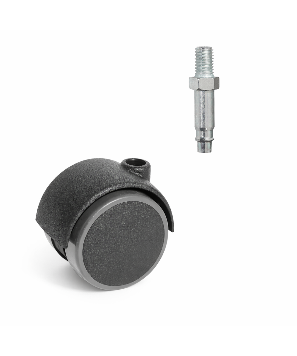 Zwenkwiel 40mm zacht - 15kg - wielbout - 8 x 15mm