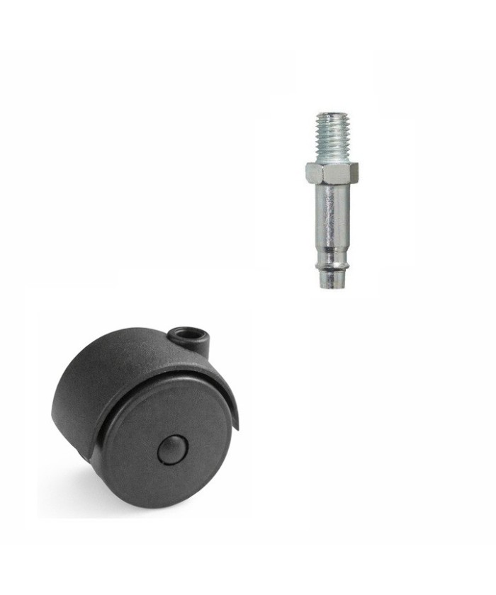 Zwenkwiel 40mm - 25kg - wielbout - 8 x 15mm