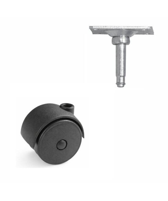 Zwenkwiel 40mm - 25kg - wielplaat 38 x 38mm