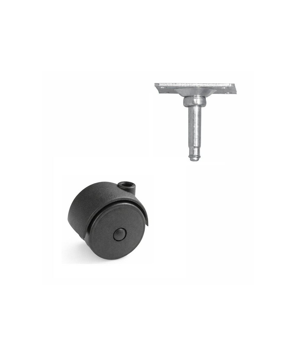 Zwenkwiel 40mm - 25kg - wielplaat 38 x 38mm