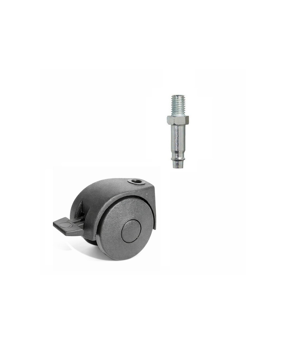 Zwenkwiel 45mm met rem - 25kg - wielbout - 8 x 15mm