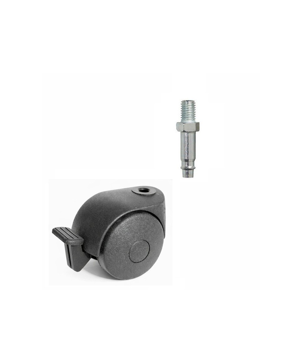 Zwenkwiel 50mm met rem - 35kg - wielbout - 8 x 15mm