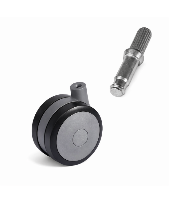 Zwenkwiel 60mm zacht - 25kg - ribbelstift - 8 x 20mm