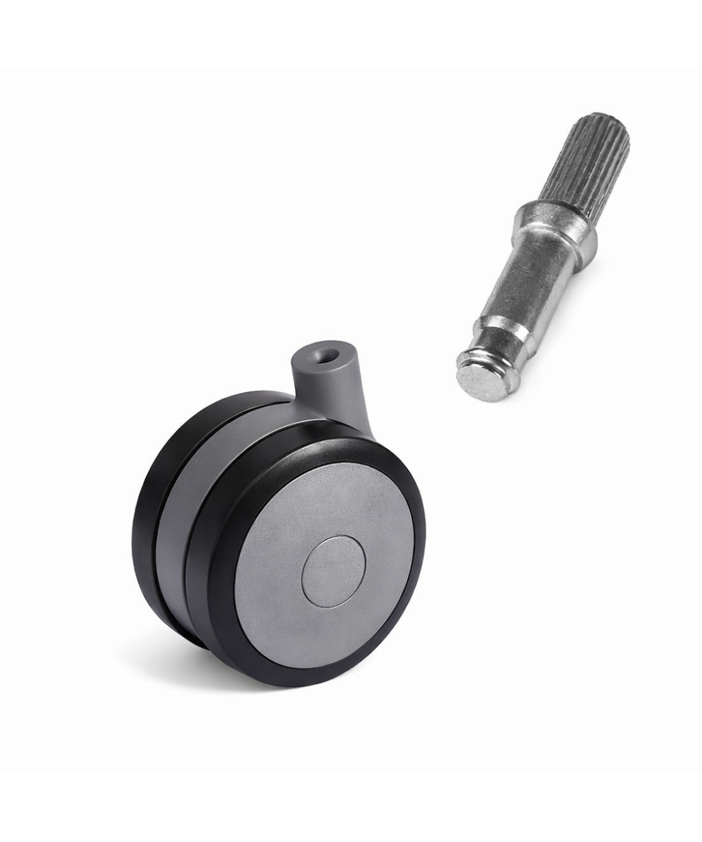 Zwenkwiel 60mm zacht - 25kg - ribbelstift - 8 x 20mm