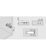 Blum adapterplaat - grijs - korte versie