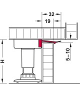 Plintclip - voor montageblok - 19mm