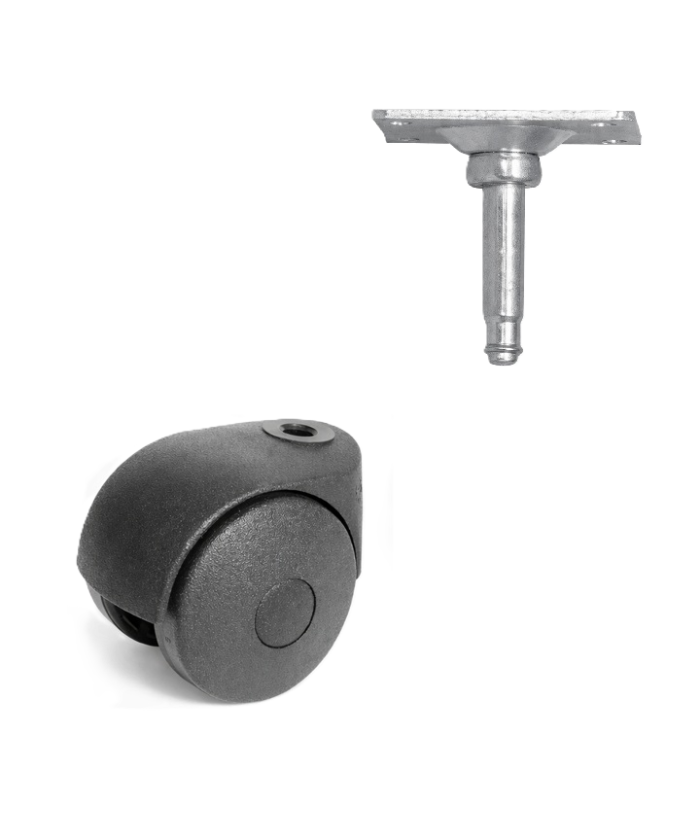 Zwenkwiel 50mm - 35kg - wielplaat 38 x 38mm