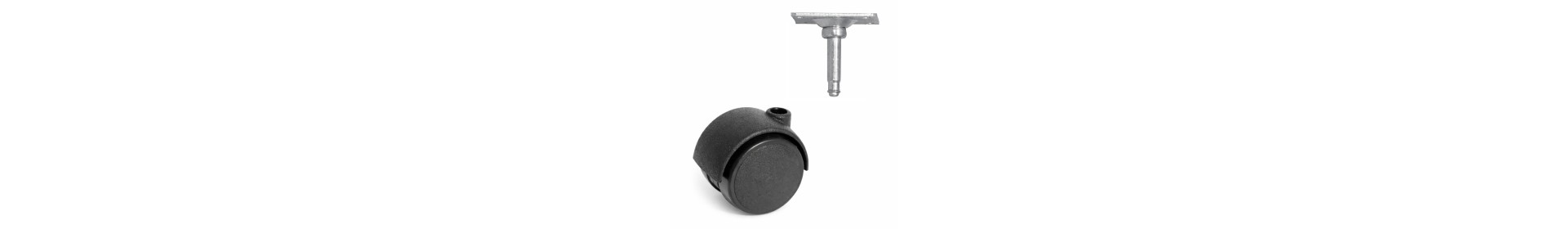 Meubelwiel met plaat 42x42 mm kopen | Schroef montage | Nieuw Meubelbeslag